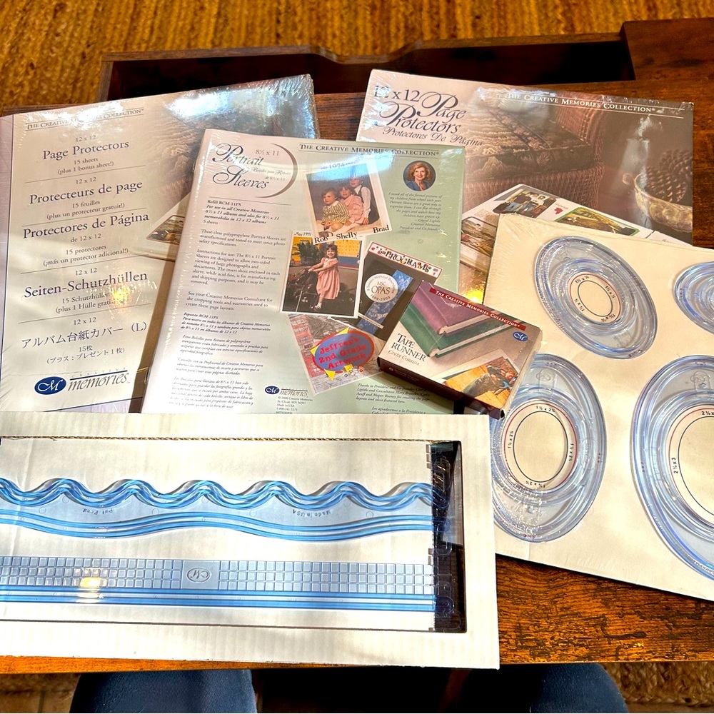 Creative Memories Bundle of New 12” cutting system, page protectors, oval cutter